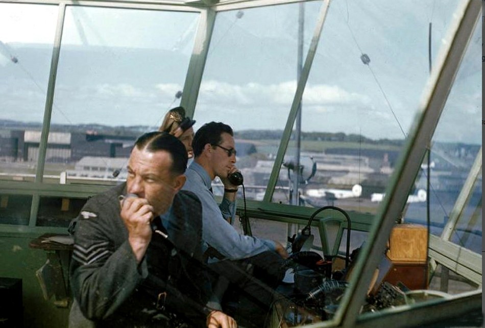 Prestwick Tower 1944 American visitor in background